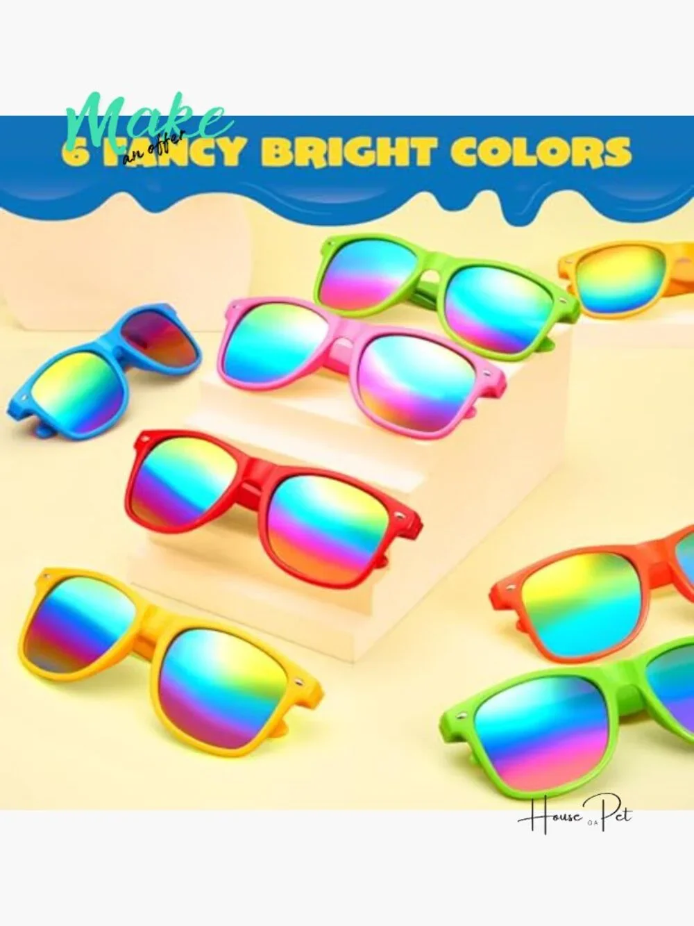 24 Neon Sunglasses with UV Protection, Bulk Party Favors for Goody Bags